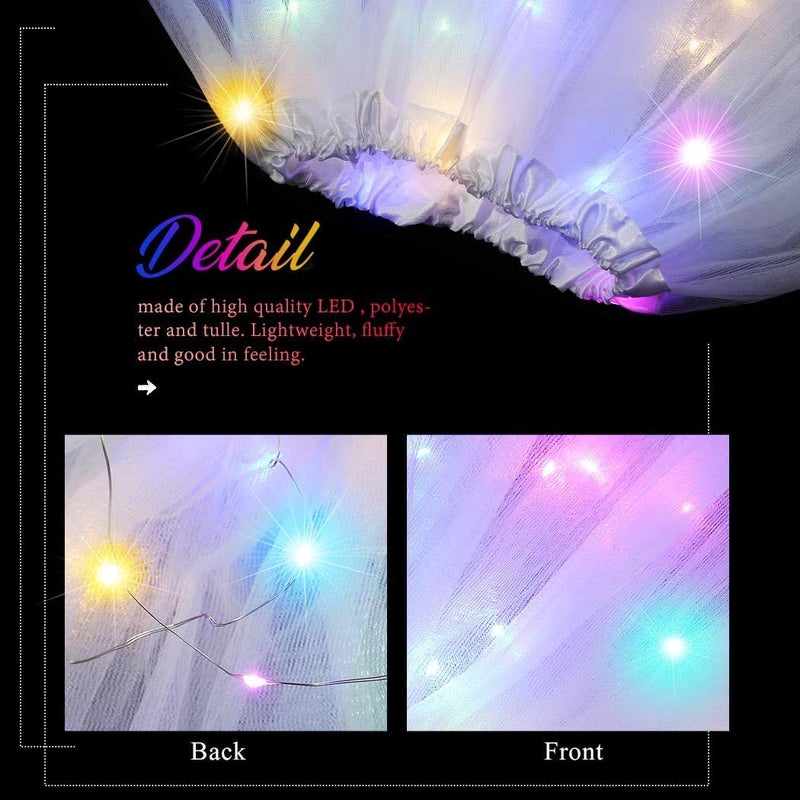 Nicute Light Up Tutu Led Layered Tulle Tutus Skirt for Women - Image 3